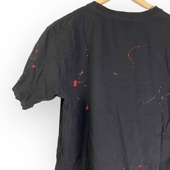 Paint Splatter T Shirt in Black - Picture 6 of 12